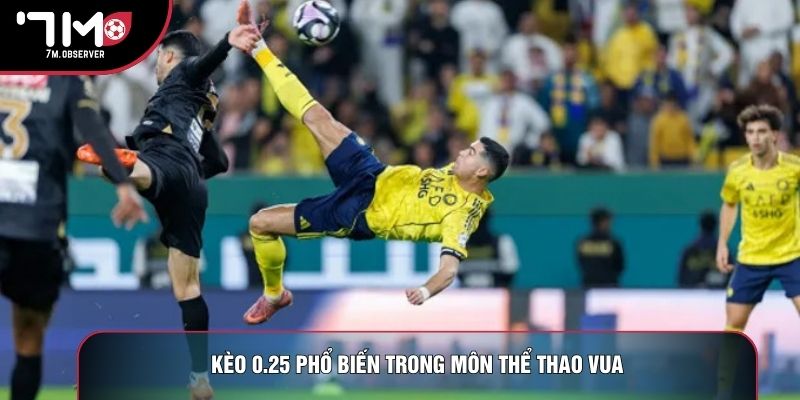 Kèo 0.25 phổ biến trong môn thể thao vua